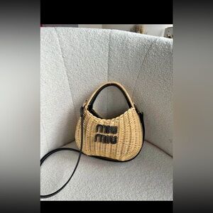 Miu Miu mini Tan and Black Woven Shoulder Bag
Not auth
